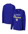 G-iii 4her By Carl Banks Women's Royal Los Angeles Rams Post Season Long Sleeve V-neck T-shirt In Royal