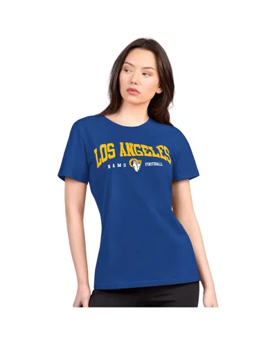 G-iii 4her By Carl Banks Women's Royal Los Angeles Rams Super-slim Lightweight Winning Crew T-shirt In Blue
