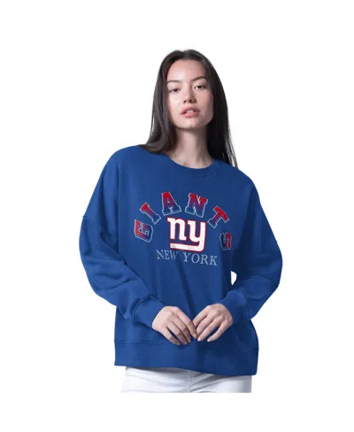 G-iii 4her By Carl Banks Women's Royal New York Giants Oversized Feud Sweatshirt In Blue