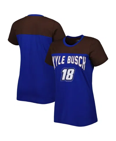 G-iii 4her By Carl Banks Women's Royal/black Kyle Busch Box Score T-shirt In Royal,black