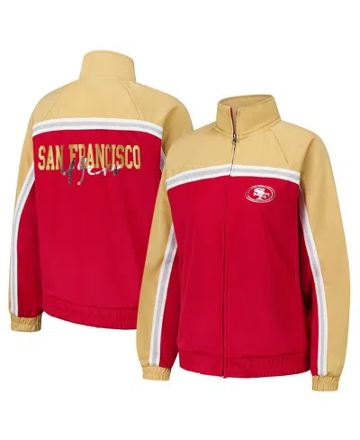 G-iii 4her By Carl Banks Women's Scarlet San Francisco 49ers Post Game Full-zip Track Jacket