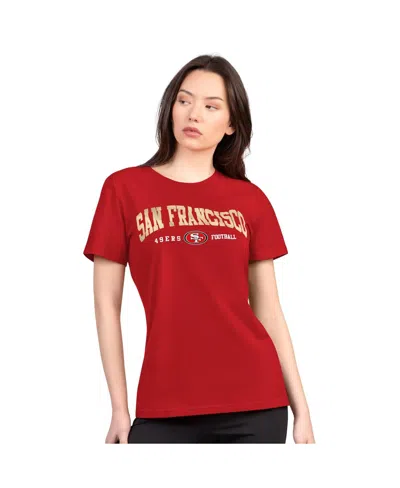 G-iii 4her By Carl Banks Women's Scarlet San Francisco 49ers Super-slim Lightweight Winning Crew T-shirt In Red