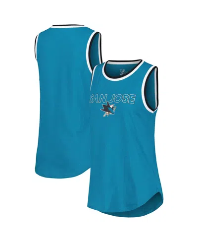 G-iii 4her By Carl Banks Women's Teal San Jose Sharks Strategy Tank Top In Blue
