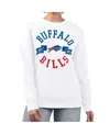 G-iii 4her By Carl Banks Women's White Buffalo Bills Large Team Graphic Fleece Pullover Sweatshirt In White