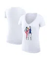 G-iii 4her By Carl Banks Women's White Chicago Cubs Super-slim Fit Lightweight Baseball V-neck T-shirt In White