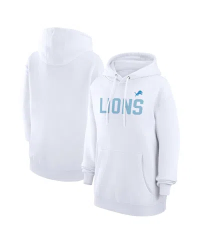 G-iii 4her By Carl Banks Women's White Detroit Lions Dot Print Pullover Hoodie
