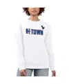 G-iii 4her By Carl Banks Women's White Houston Texans H-town Fleece Pullover Sweatshirt In White