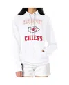 G-iii 4her By Carl Banks Women's White Kansas City Chiefs Team Logo Graphic Fleece Tri-blend Pullover Hoodie In White