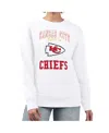 G-iii 4her By Carl Banks Women's White Kansas City Chiefs Team Logo Graphic Tri-blend Pullover Sweatshirt In White