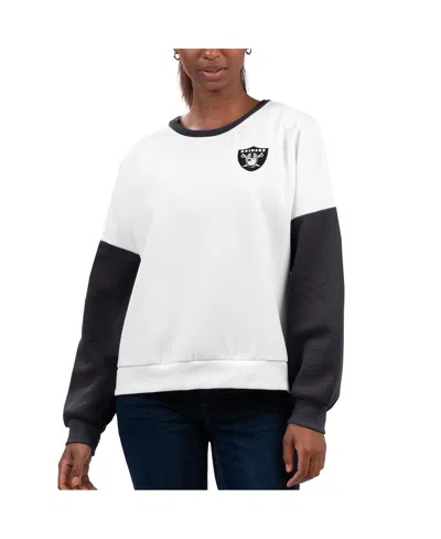 G-iii 4her By Carl Banks Women's White Las Vegas Raiders A-game Pullover Sweatshirt