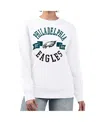 G-iii 4her By Carl Banks Women's White Philadelphia Eagles Large Team Graphic Fleece Pullover Sweatshirt In White