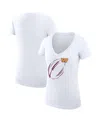 G-iii 4her By Carl Banks Women's White Washington Commanders Super-slim Fit Lightweight Subtle Football V-neck T-shirt In White