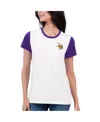 G-iii 4her By Carl Banks Women's White/purple Minnesota Vikings Fashion Illustration T-shirt In White
