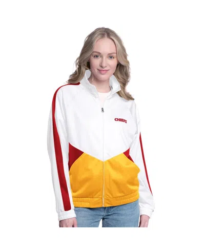 G-iii 4her By Carl Banks Women's White/red Kansas City Chiefs Rally Rhinestone Full-zip Track Jacket In White,red