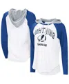 G-iii 4her By Carl Banks Women's White/royal Tampa Bay Lightning Vip Raglan Long Sleeve Hoodie T-shirt In White