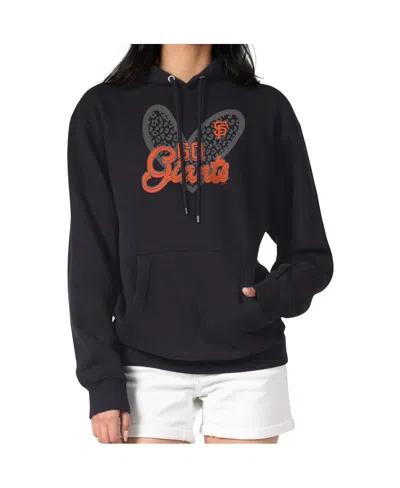 G-iii 4her By Carl Banks Women'sâ Black San Francisco Giants Leopard Heart Pullover Hoodie