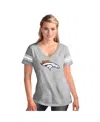 G-iii 4her By Carl Banks Women'sâ Heather Gray Denver Broncos First Pick Distressed V-neck T-shirt In Gray