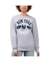 G-iii 4her By Carl Banks Women'sâ Heather Gray New York Yankees Team Logo Fleece Pullover Sweatshirt In Gray