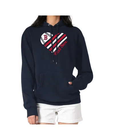 G-iii 4her By Carl Banks Women'sâ Navy Boston Red Sox Heart Graphic Pullover Hoodie In Blue