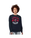 G-iii 4her By Carl Banks Women'sâ Navy Cleveland Guardians Team Logo Fleece Pullover Sweatshirt In Blue