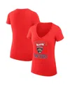 G-iii 4her By Carl Banks Women'sâ Red Florida Panthers Team Logo Graphic V-neck Fitted T-shirt In Red
