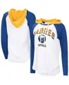 G-iii 4her By Carl Banks Women'sâ White Buffalo Sabres Vip Raglan Long Sleeve Hoodie T-shirt In White