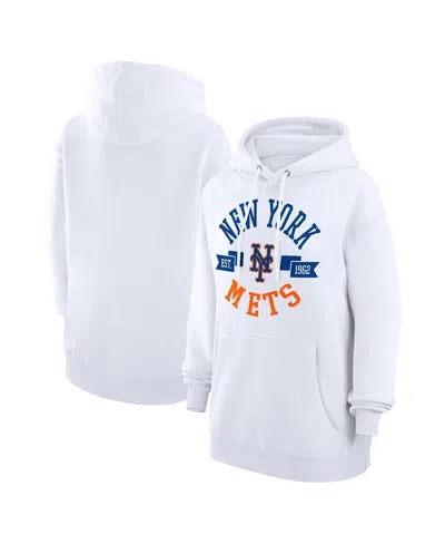 G-iii 4her By Carl Banks Women'sâ White New York Mets City Graphic Pullover Hoodie