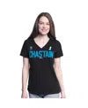 G-iii 4her By Carl Banks Women's Black Ross Chastain Batter Up V-neck T-shirt In Black
