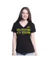 G-iii 4her By Carl Banks Women's Black William Byron Batter Up V-neck T-shirt