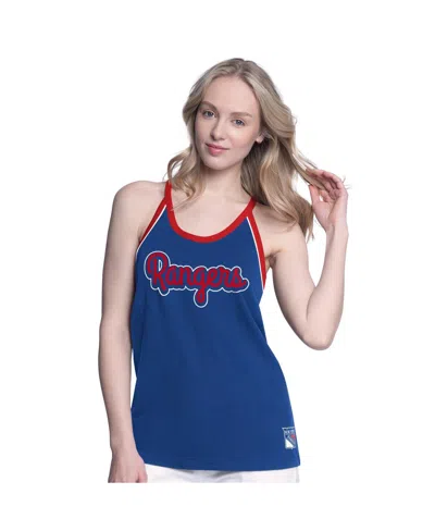 G-iii 4her By Carl Banks Women's Blue New York Rangers Curveball Racerback Tank Top