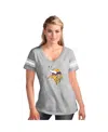 G-iii 4her By Carl Banks Women's Heather Gray Minnesota Vikings First Pick Distressed V-neck T-shirt In Gray