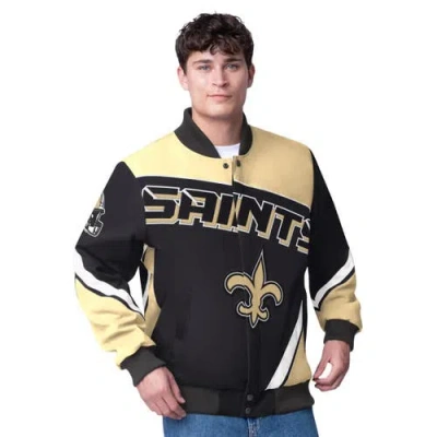 G-iii Extreme Black New Orleans Saints Maximum Racing Full-snap Jacket