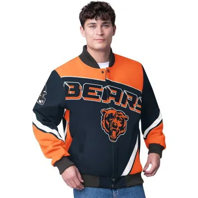 G-iii Extreme Navy Chicago Bears Maximum Racing Full-snap Jacket