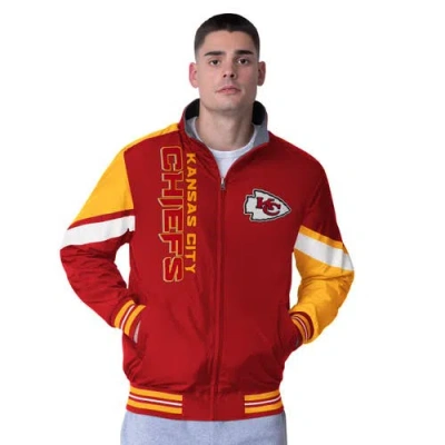 G-iii Extreme Red/heather Gray Kansas City Chiefs Strong Arm Reversible Full-zip Jacket