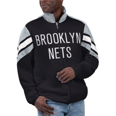 G-iii Sports By Carl Banks Black Brooklyn Nets Game Ball Full-zip Track Jacket
