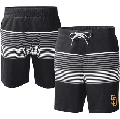 G-iii Sports By Carl Banks Men's  Black San Diego Padres Coastline Volley Swim Shorts