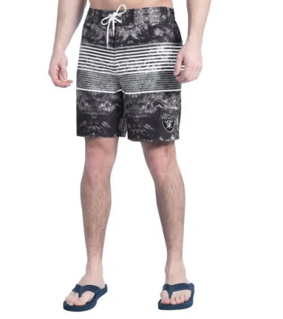 G-iii Sports By Carl Banks Black/gray Las Vegas Raiders Horizon Volley Swim Shorts In Multi
