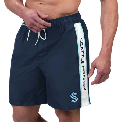 G-iii Sports By Carl Banks Deep Sea Blue Seattle Kraken Streamline Volley Swim Trunks