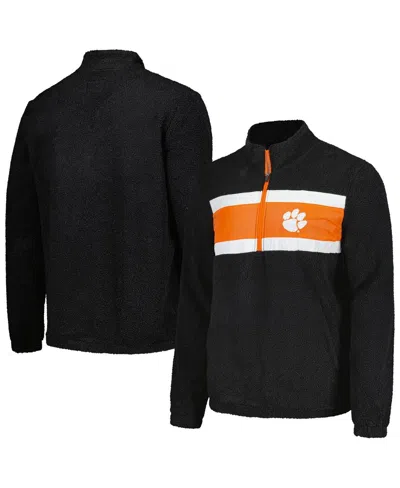 G-iii Sports By Carl Banks Men's Black Clemson Tigers Pinch Runner Half-zip Top