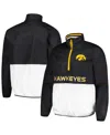 G-iii Sports By Carl Banks Men's Black Iowa Hawkeyes Cornerman Half-zip Top In Black
