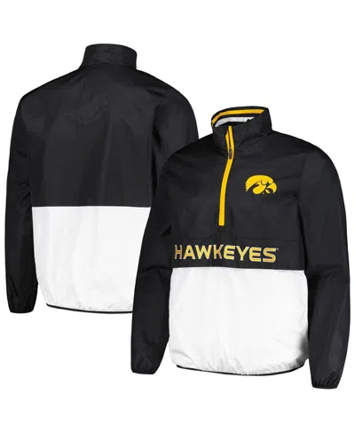 G-iii Sports By Carl Banks Men's Black Iowa Hawkeyes Cornerman Half-zip Top