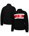G-iii Sports By Carl Banks Men's Black Nebraska Huskers Pinch Runner Half-zip Top In Black