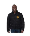 G-iii Sports By Carl Banks Men's Black San Diego Padres Packable Neck Pillow Full-zip Puffer Jacket In Black