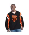 G-iii Sports By Carl Banks Men's Black San Francisco Giants Double Coverage V-neck Pullover Sweatshirt In Black