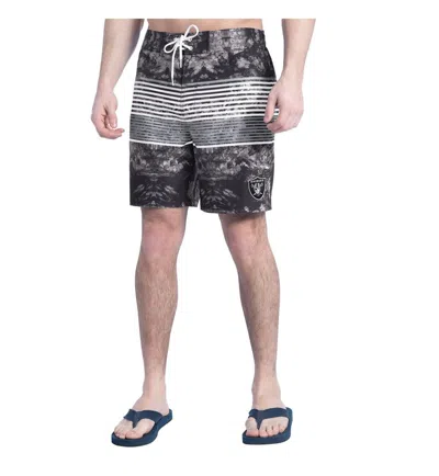 G-iii Sports By Carl Banks Men's Black/gray Las Vegas Raiders Horizon Volley Swim Shorts