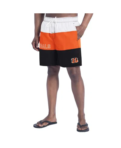 G-iii Sports By Carl Banks Black/orange Cincinnati Bengals Sunrise Volley Swim Shorts In Multi