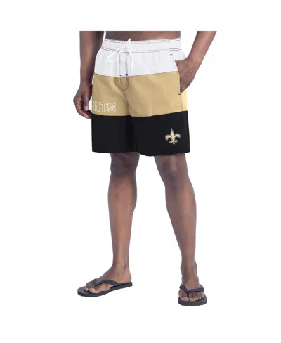 G-iii Sports By Carl Banks Men's Black/tan Pittsburgh Steelers Sunrise Volley Swim Shorts In Black,tan