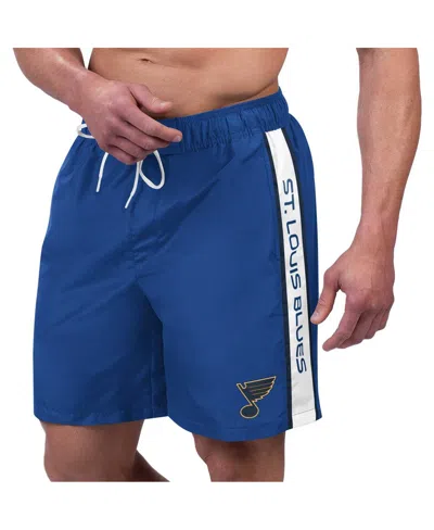 G-III SPORTS BY CARL BANKS MEN'S BLUE ST. LOUIS BLUES STREAMLINE VOLLEY SWIM TRUNKS