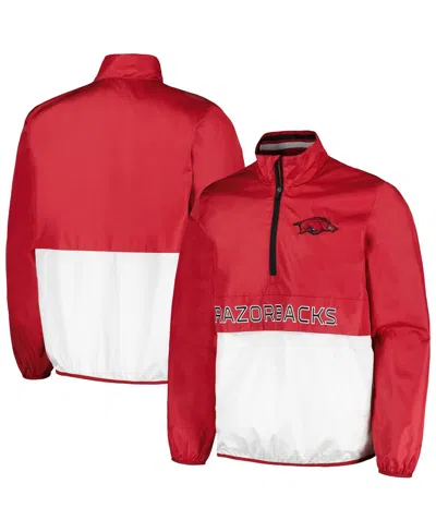 G-iii Sports By Carl Banks Men's Cardinal Arkansas Razorbacks Cornerman Half-zip Top