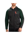 G-iii Sports By Carl Banks Men's  Black Miami Hurricanes Neutral Zone Raglan Full-zip Track Jacket Ho In Black